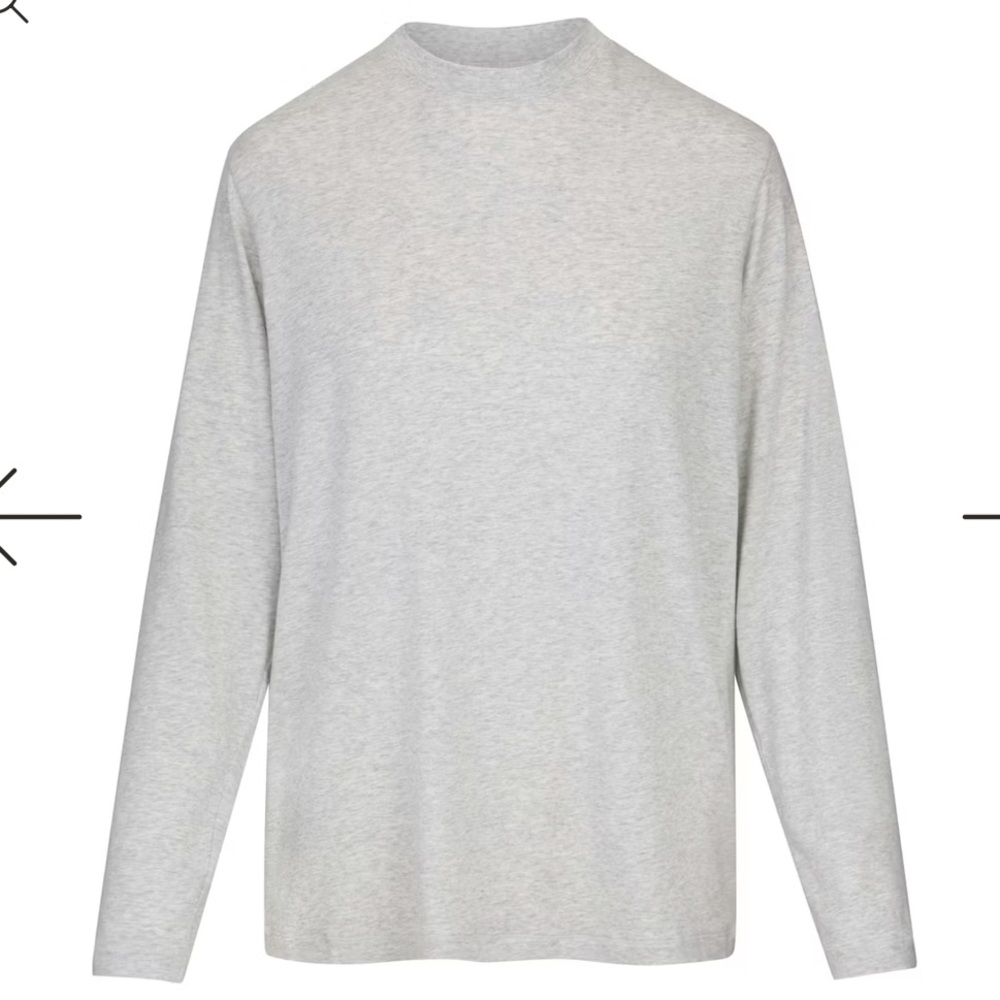 NWT SKIMS Long Sleeve Tee Shirt size XL in Light Heather Grey